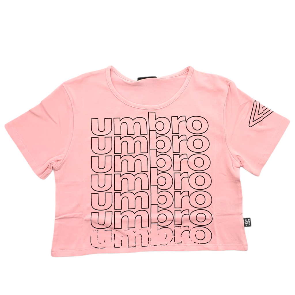 T-shirt bambina rosa con logo stampato sul davanti effetto slavato