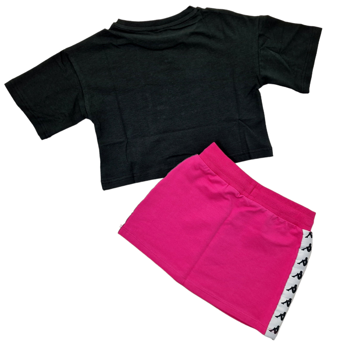 Completo bambina gonna fuxia con t shirt Kappa SUPER KIDS