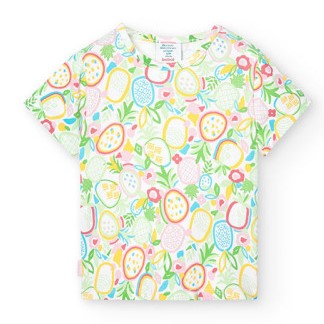 T-shirt con stampa frutti esotici bambina