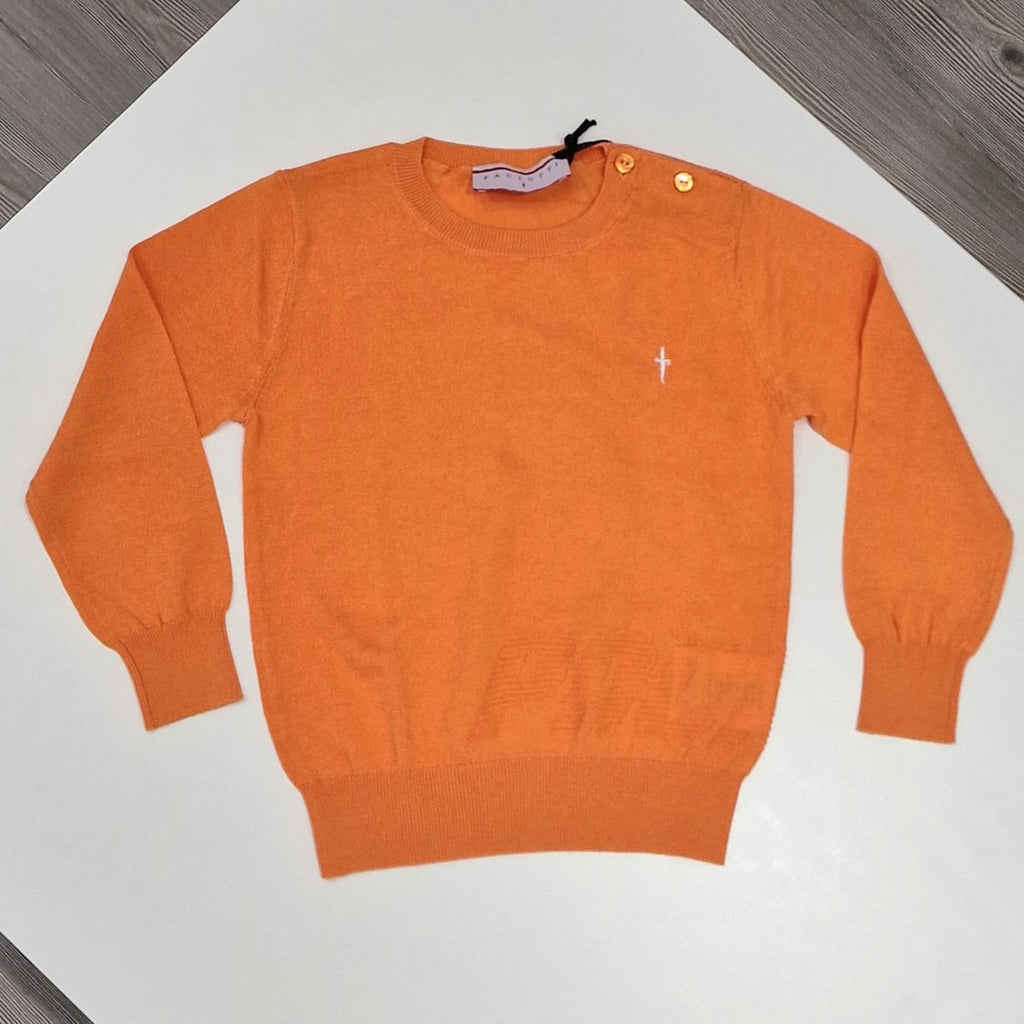 Pullover arancio con logo a contrasto