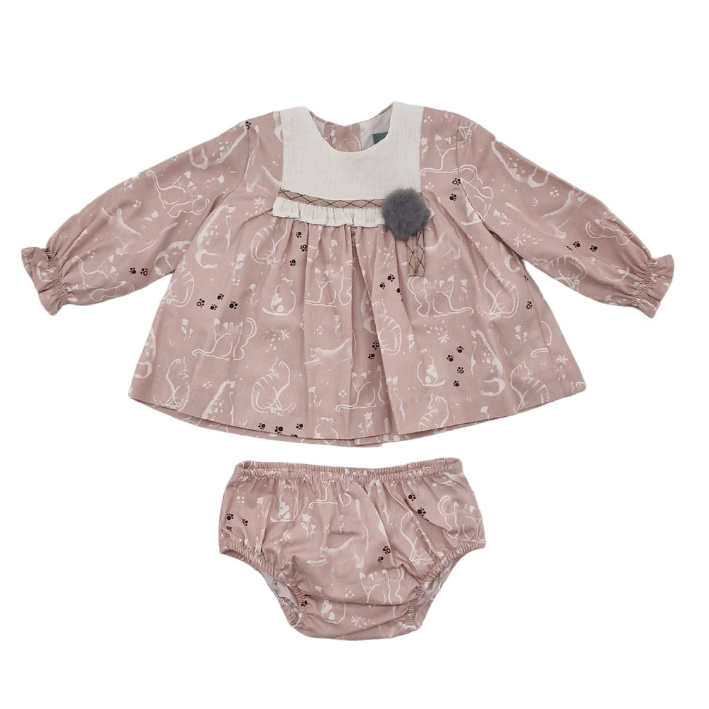 Vestito bambina rosa fantasia gattini