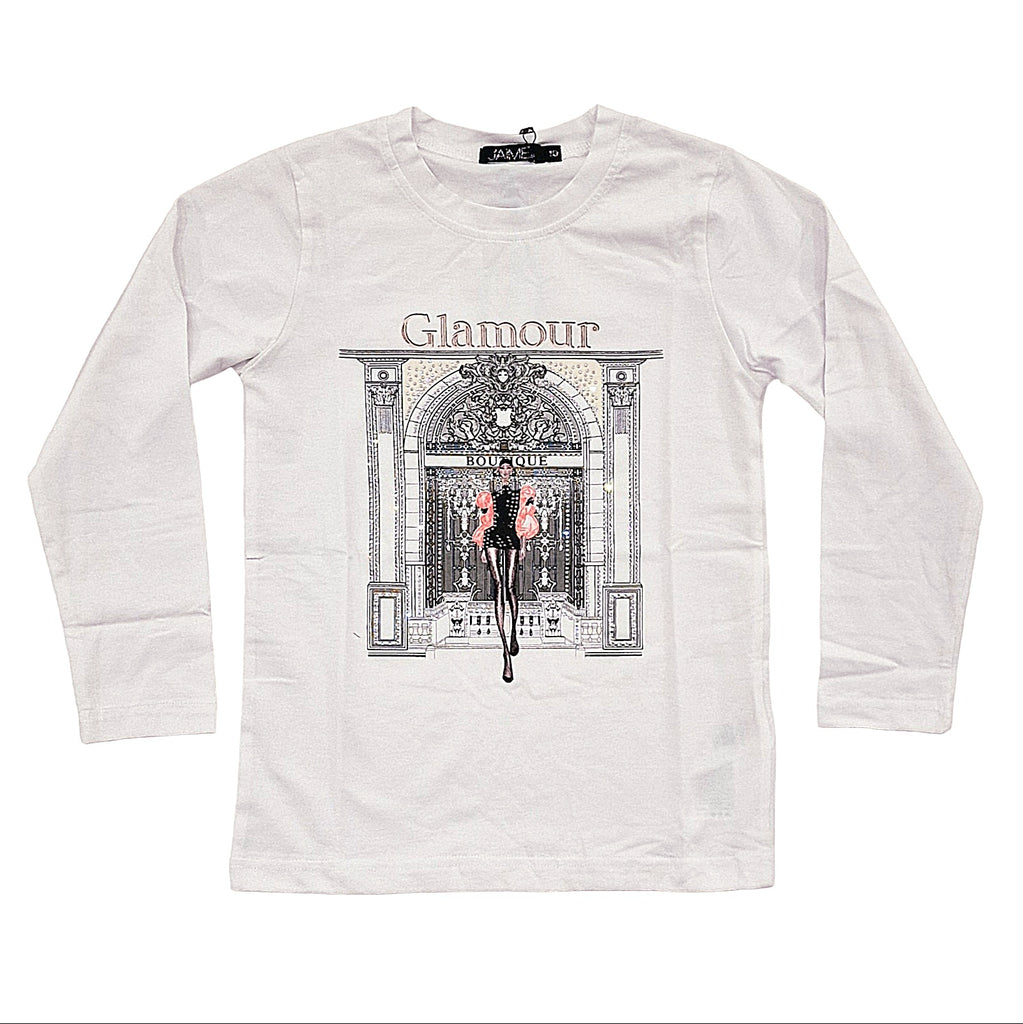 Maglia bambina con stampa glamour