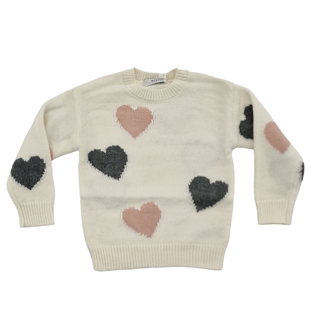 Pullover bambina con cuori