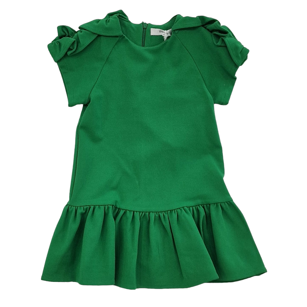 Vestito bambina con rouge con spilla applicata