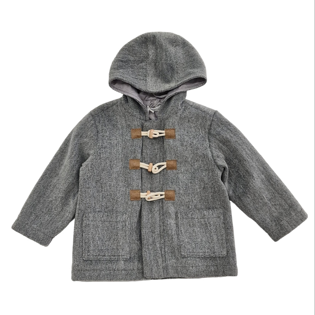 Cappotto bambino grigio in panno con alamari