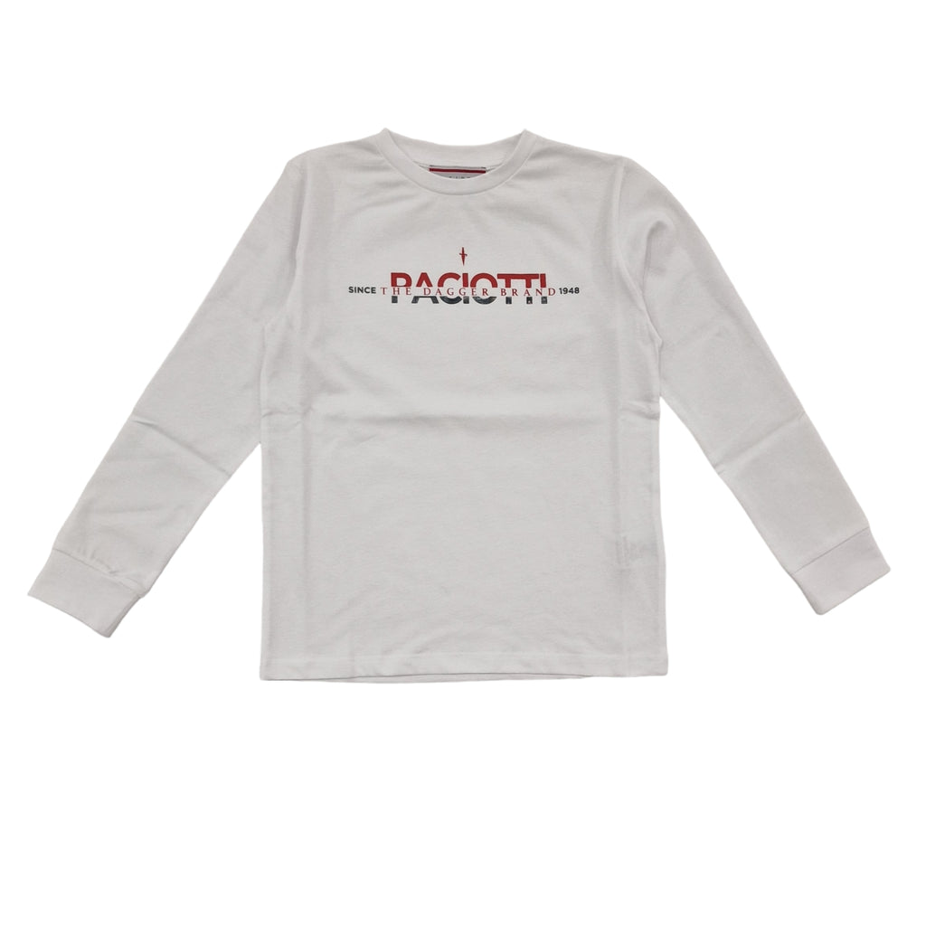 Maglia bambino bianco con logo rosso nero