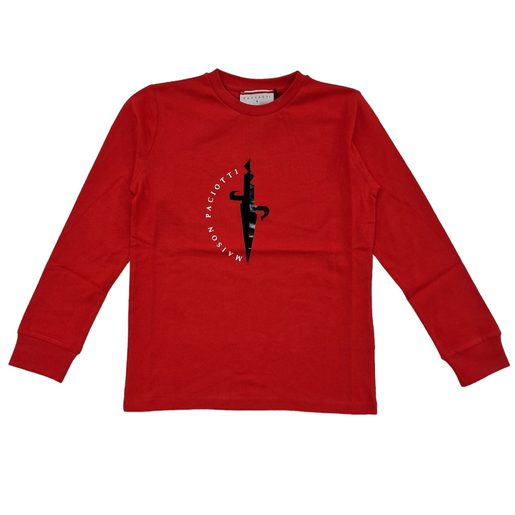 Maglia bambino rossa con logo centrale