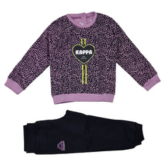 Tuta bambina Kappa maculata rosa con cuore centrale SUPER KIDS