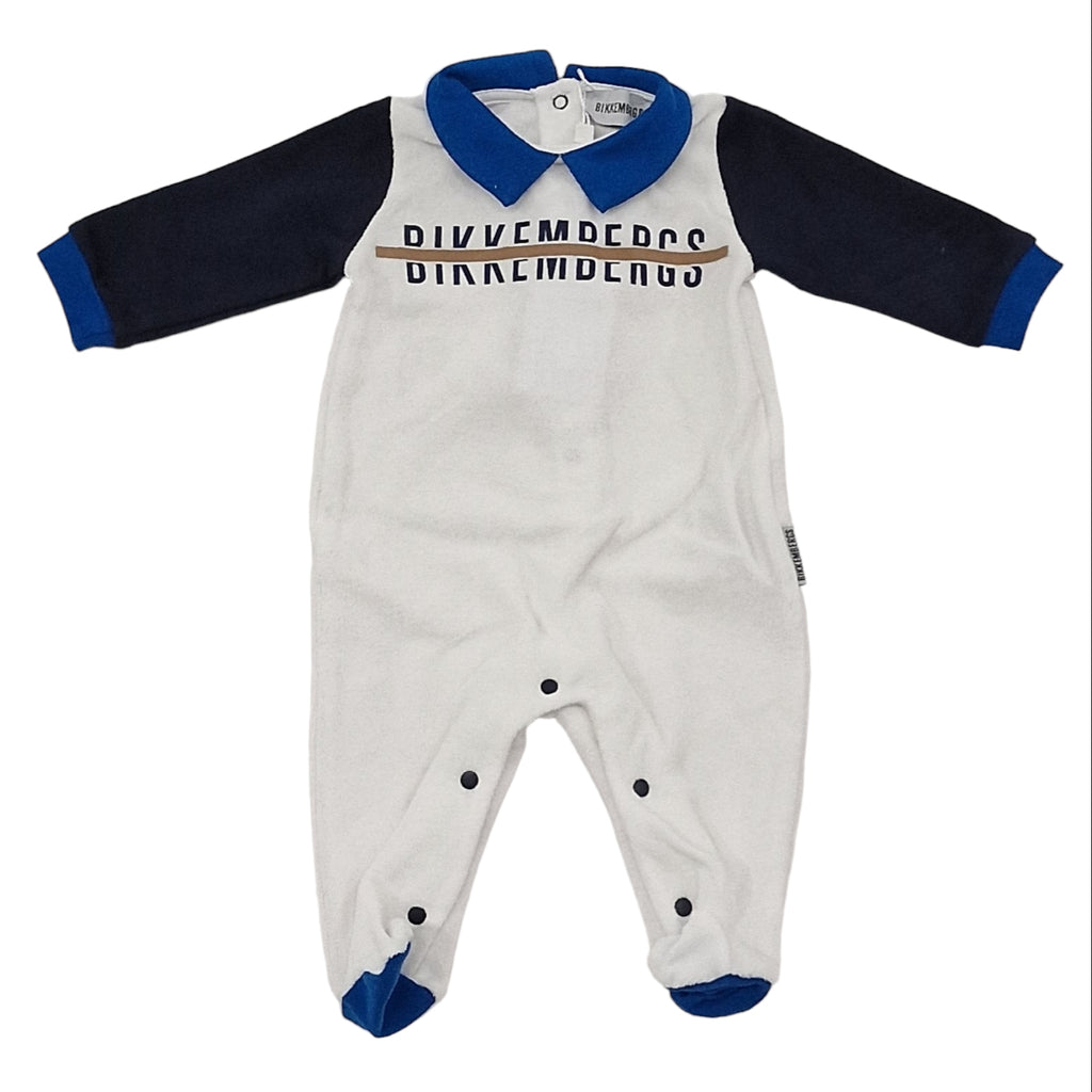 Tutina in ciniglia con logo centrale Bikkembergs