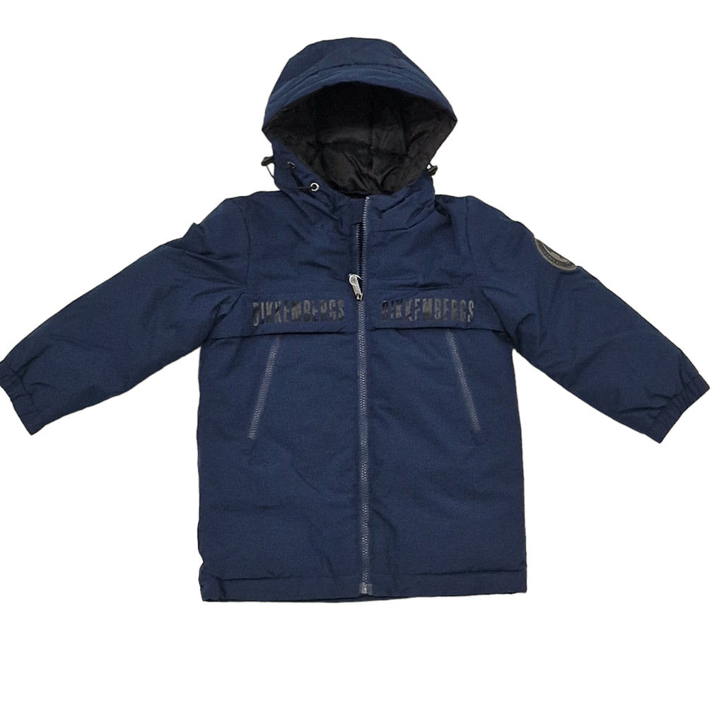 Giubbotto morbido con cappuccio blu bikkembergs