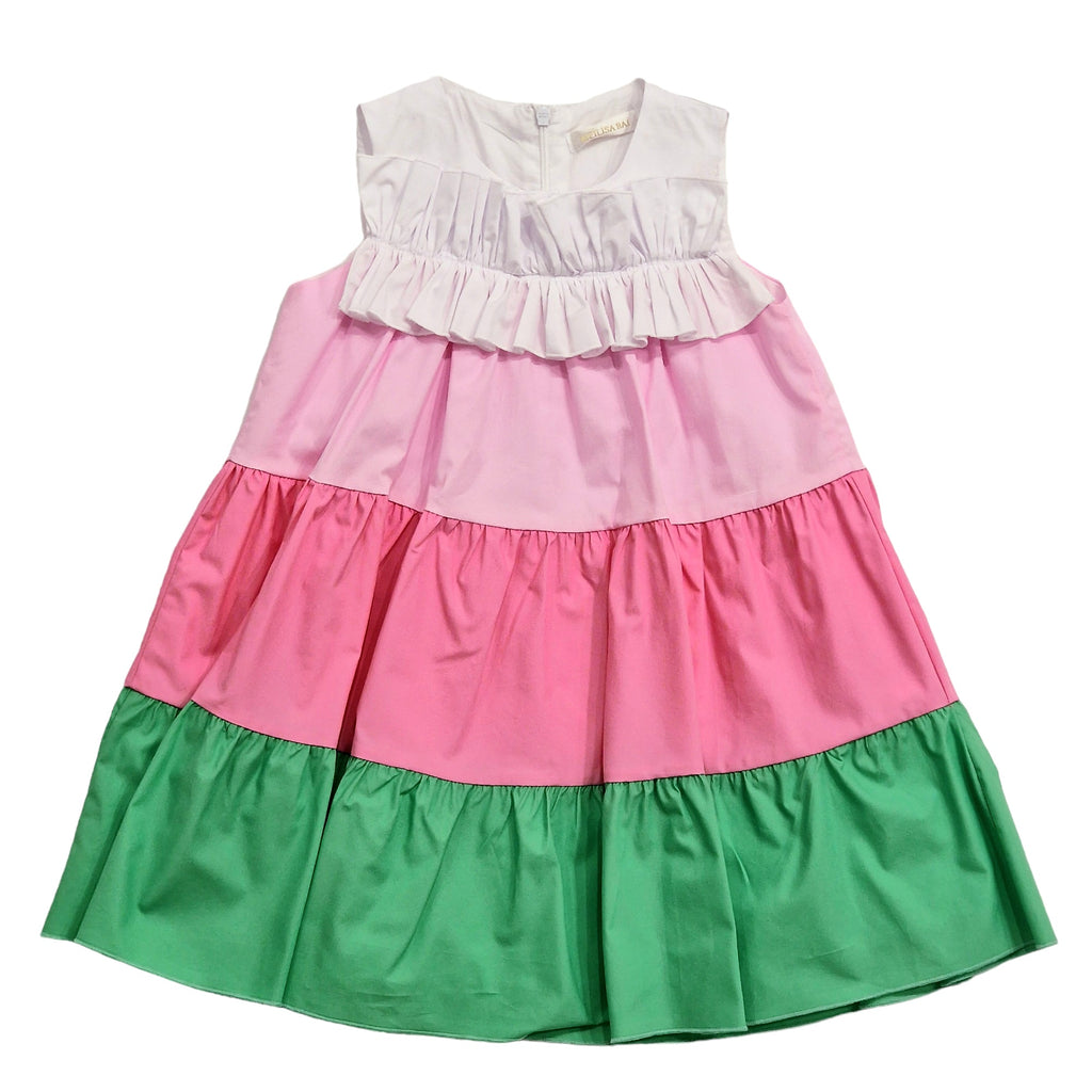 Vestito bambina a balze 4 colori