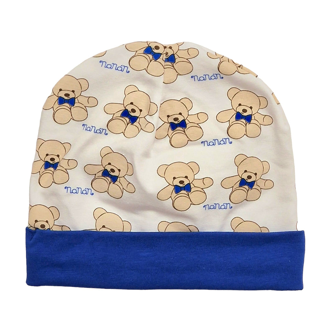 Cappellino cotone  neonato con stampa mille orsetti