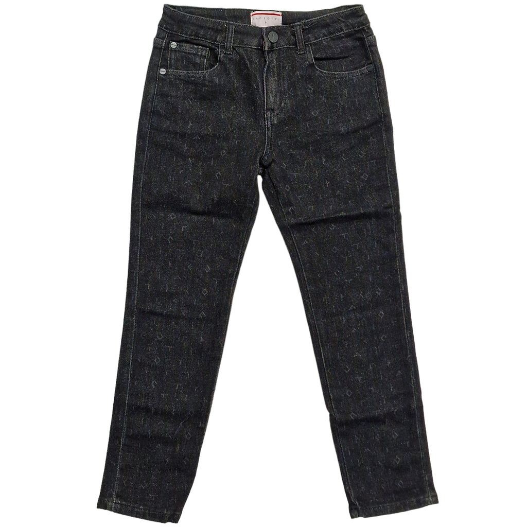 Jeans nero con lettere stampate paciotti