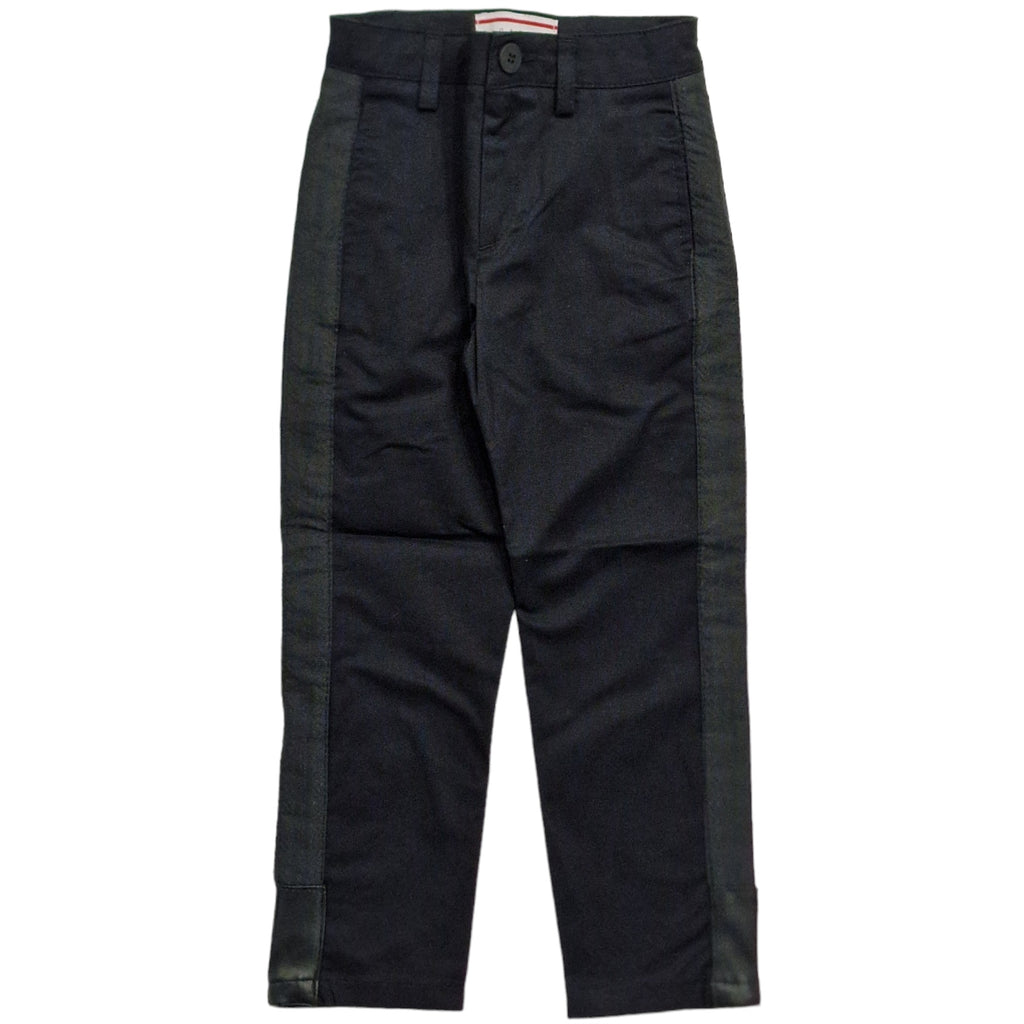 Pantalone primaverile bambino nero con bandina laterale