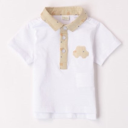 Polo bambino con stampa macchinine