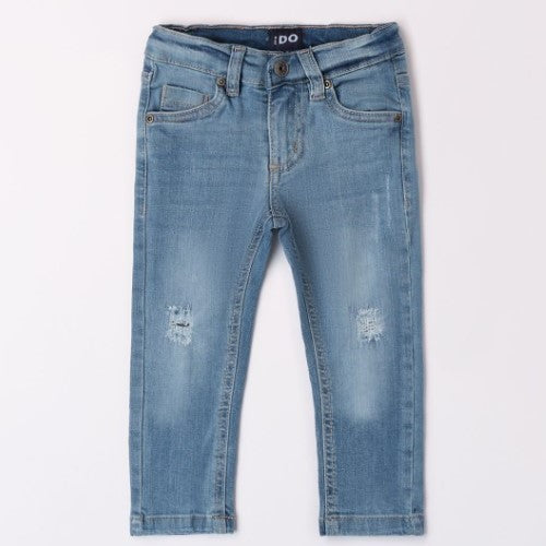 Jeans bambino con strappi lavaggio chiaro