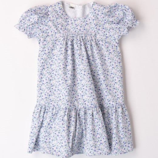 Vestito bambina mille fiori azzurrini