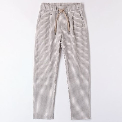 Pantalone bambino rigato con laccetto