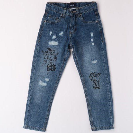 Jeans bambino con scritte