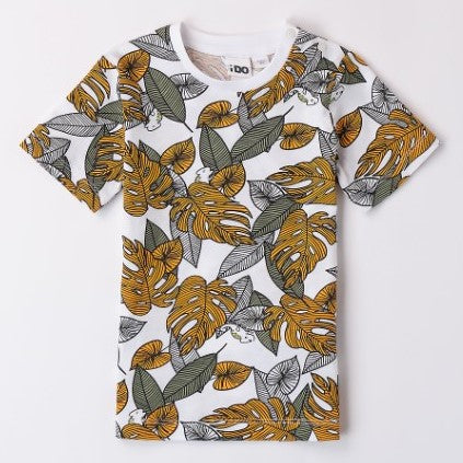 T-shirt bambino stampa foglie
