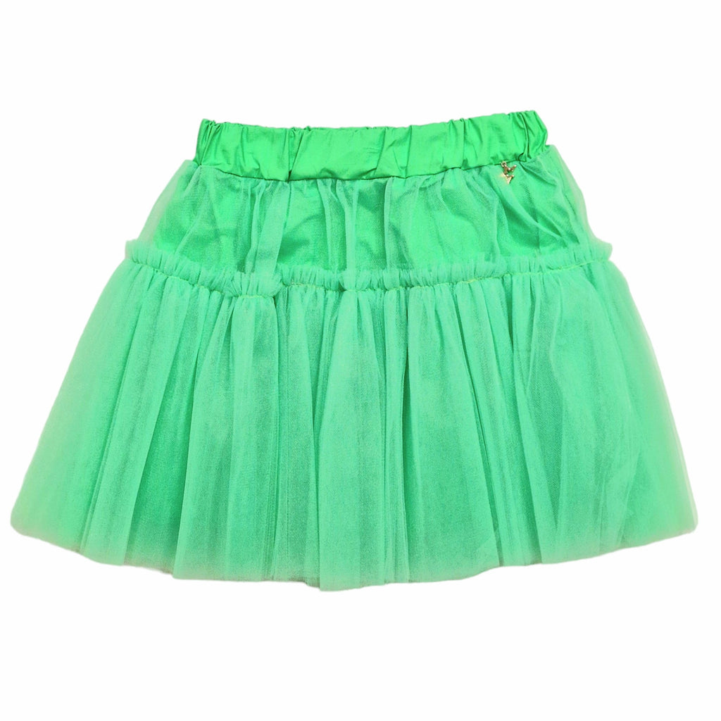 Gonna bambina in tulle verde fluo