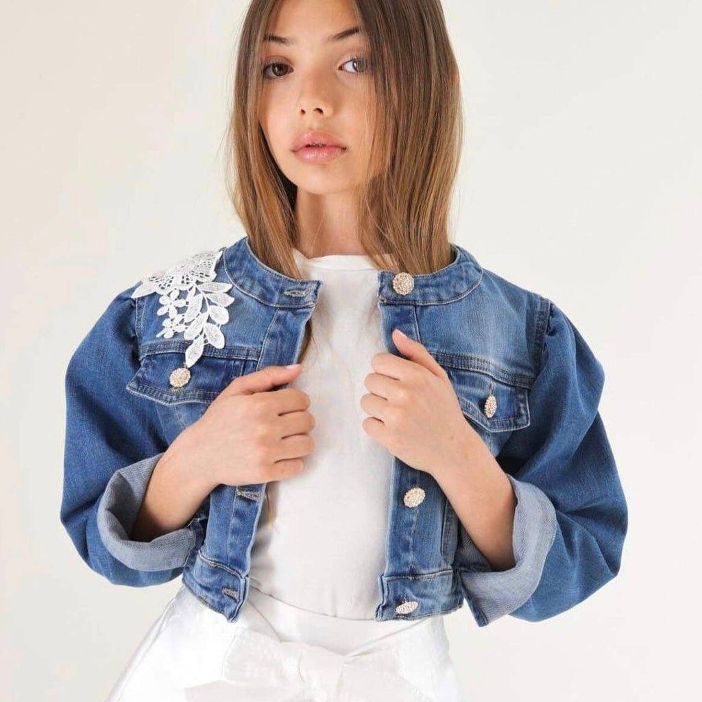 Lula Giacca Jeans Elegante Lula Giubbotto Di Jeans Bambina Giacca