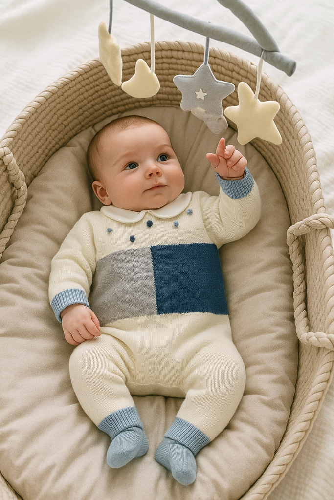 Tutina neonato 100% Lana con pon pon