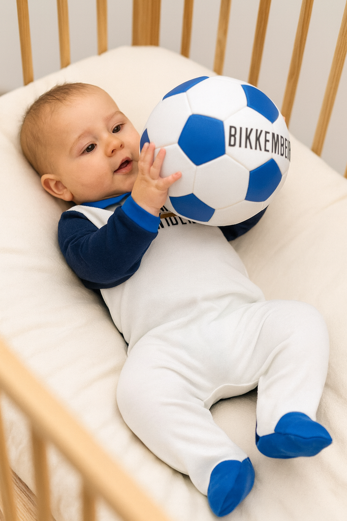 Tutina in ciniglia con logo centrale Bikkembergs