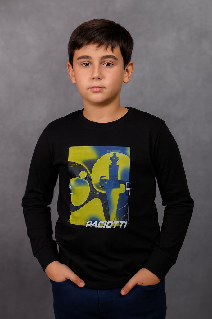 Maglia bambino con stampa fluo Paciotti