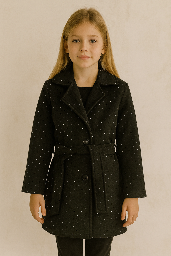 Cappotto bambina con strass applicati