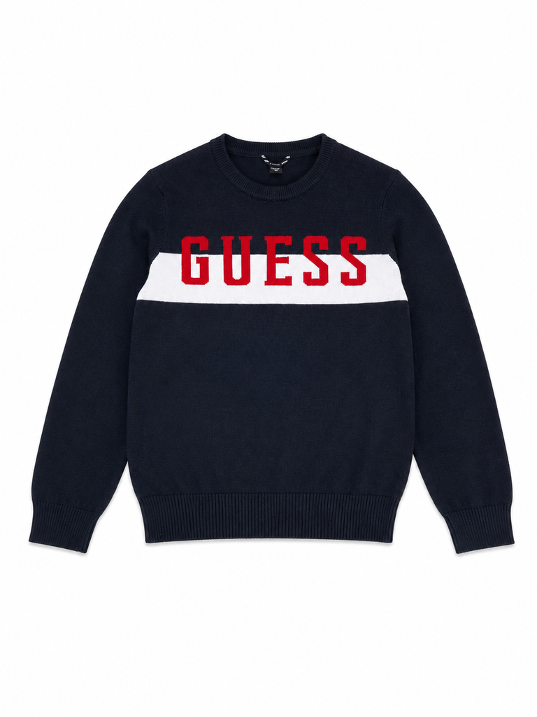 Pullover bambino con logo guess