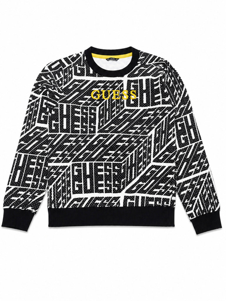 Felpa bambino guess con logo giallo