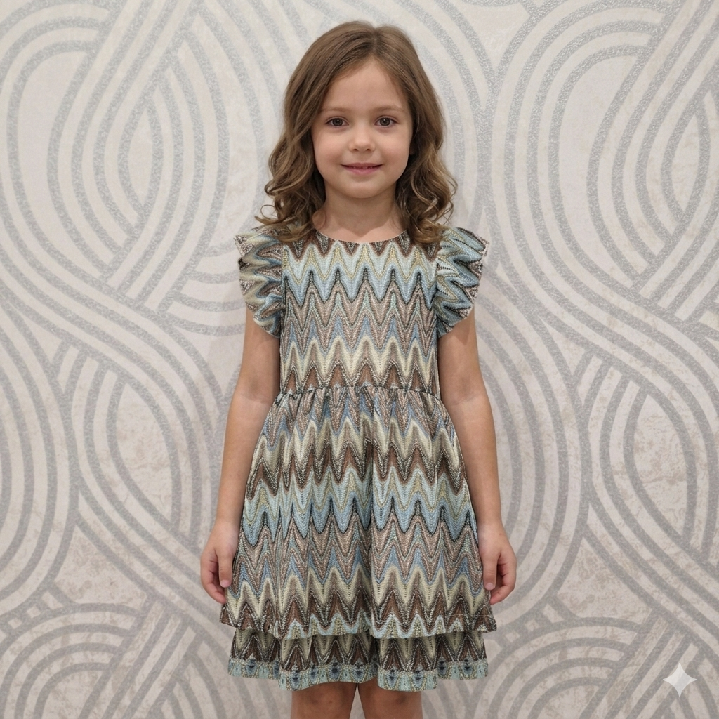 Vestito bambina mille righe fantasia missoni