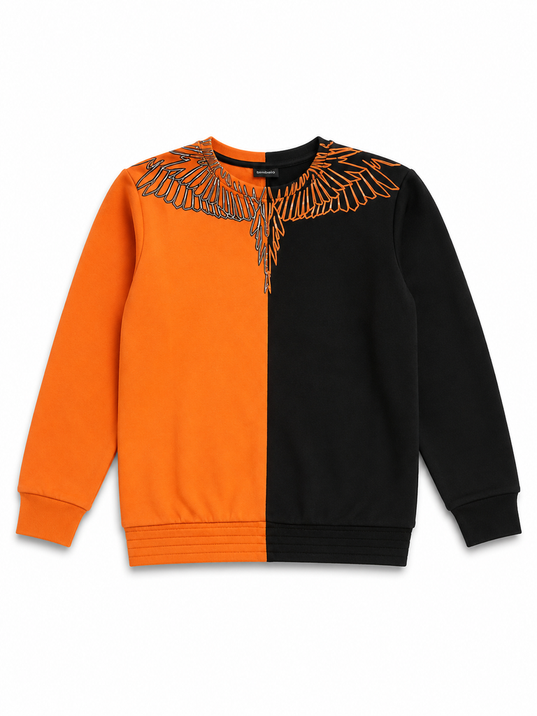 Felpa bambino stampa aquila Marcelo Burlon bicolore
