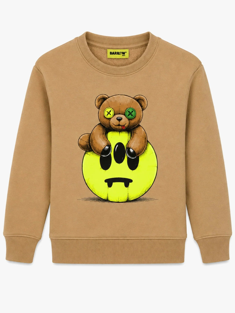 Felpa biscotto invernale Barrow Kids orso appoggiato su smile