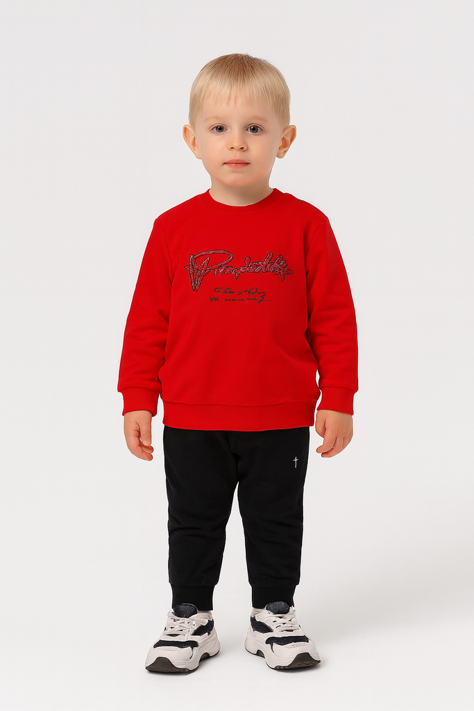 Tuta bambino invernale rossa con logo ricamato paciotti