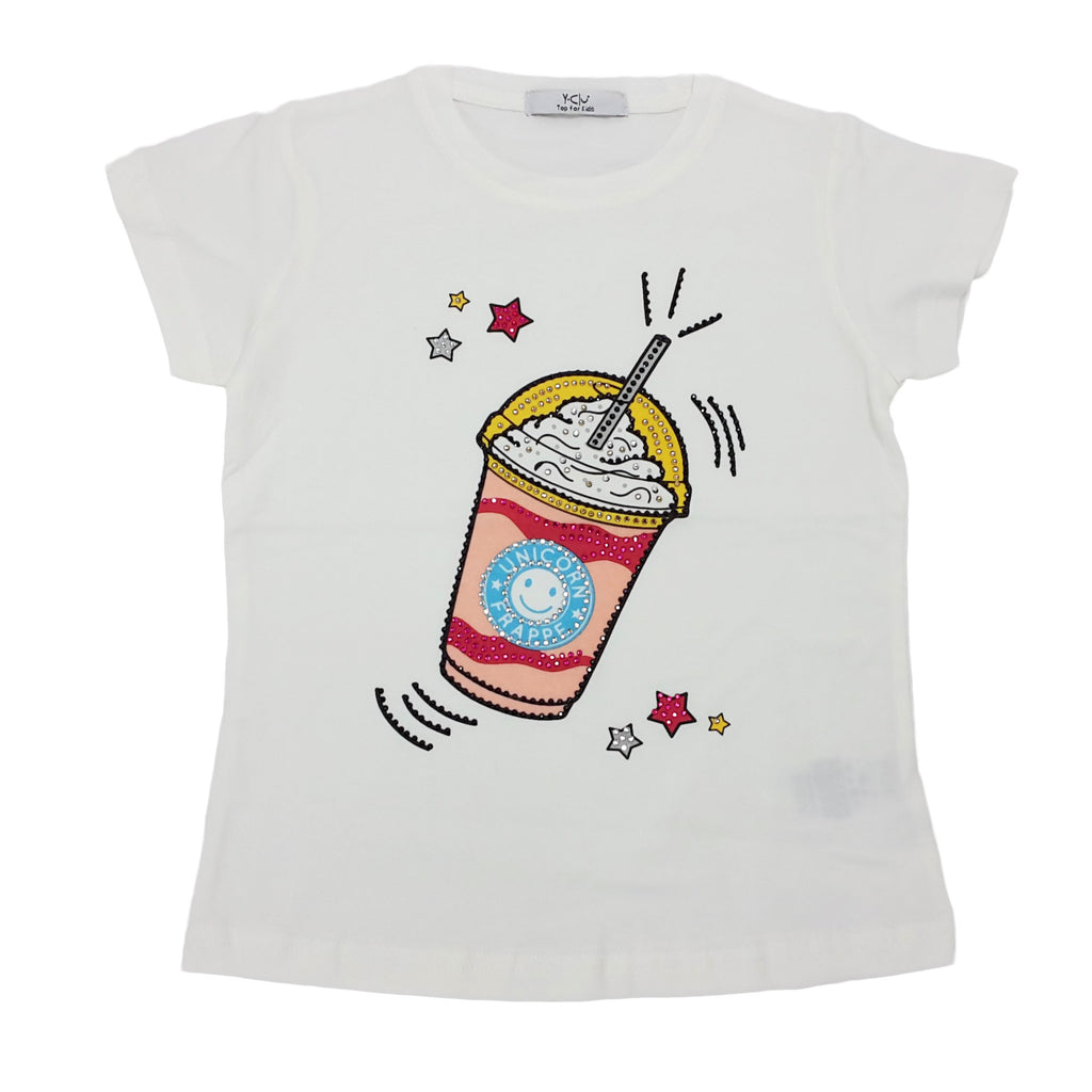 T-SHIRT bambina in cotone con stampa simpatica sul davanti