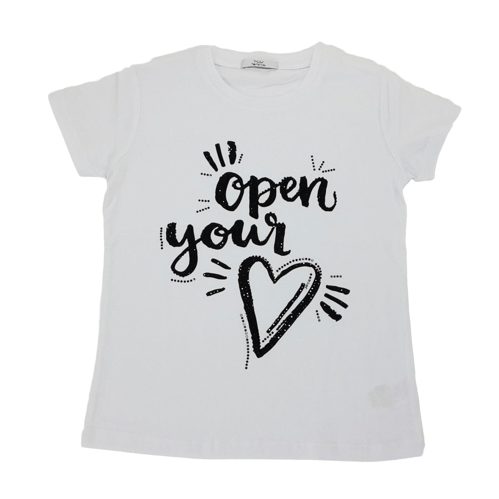 T-SHIRT bambina in cotone con stampa sul davanti