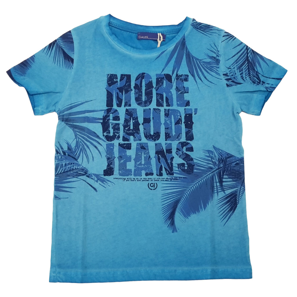 T-SHIRT bambino in cotone fantasia hawaiana