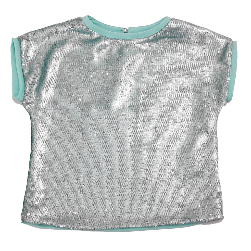 T-SHIRT bambina BOX tempestata di paillettes