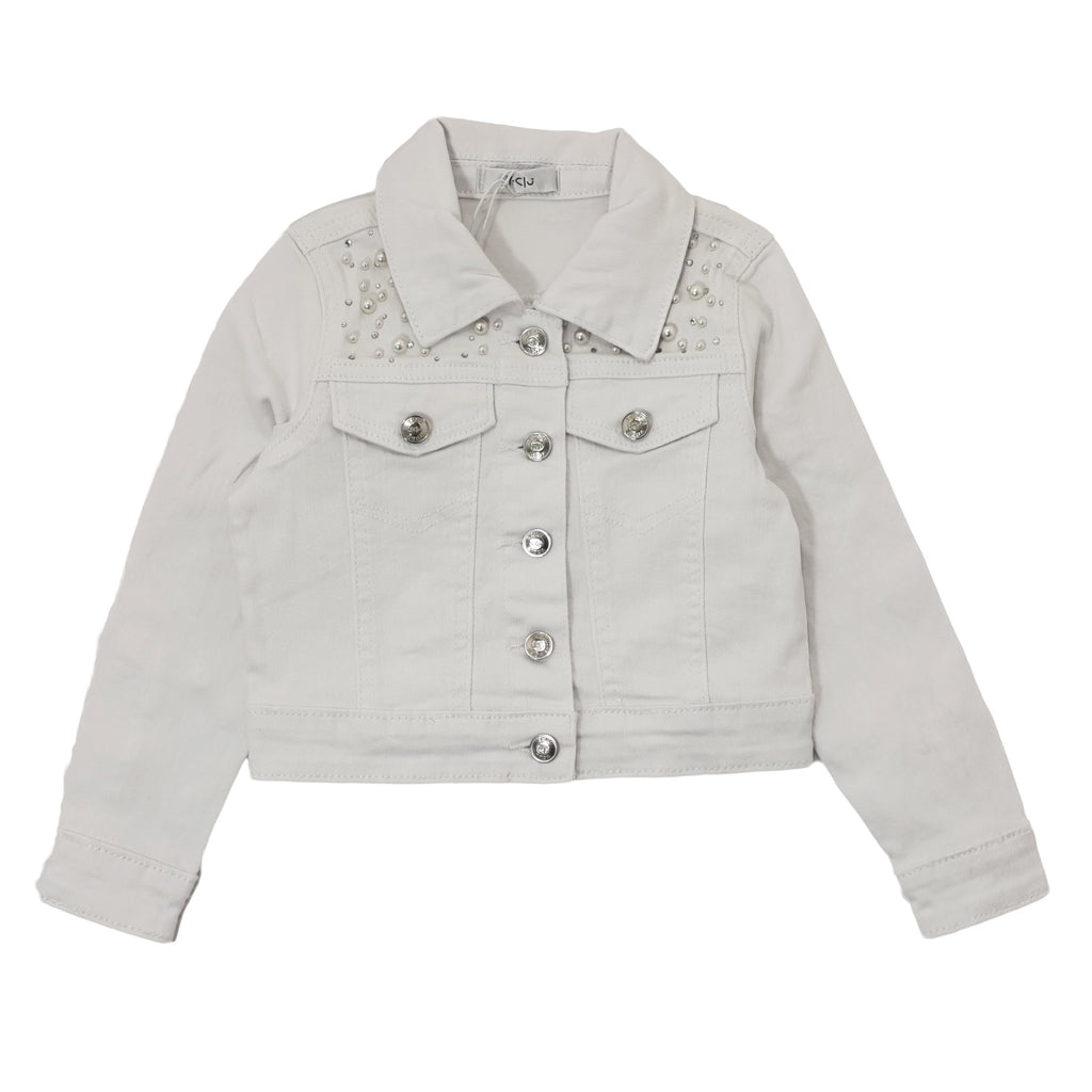 Giubbotto jeans bianco bambina