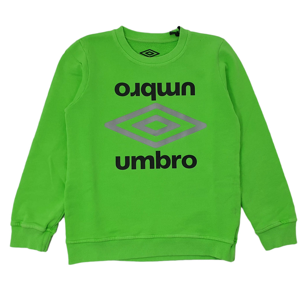 Felpa bambino verde fluo UMBRO con logo catarifrangente