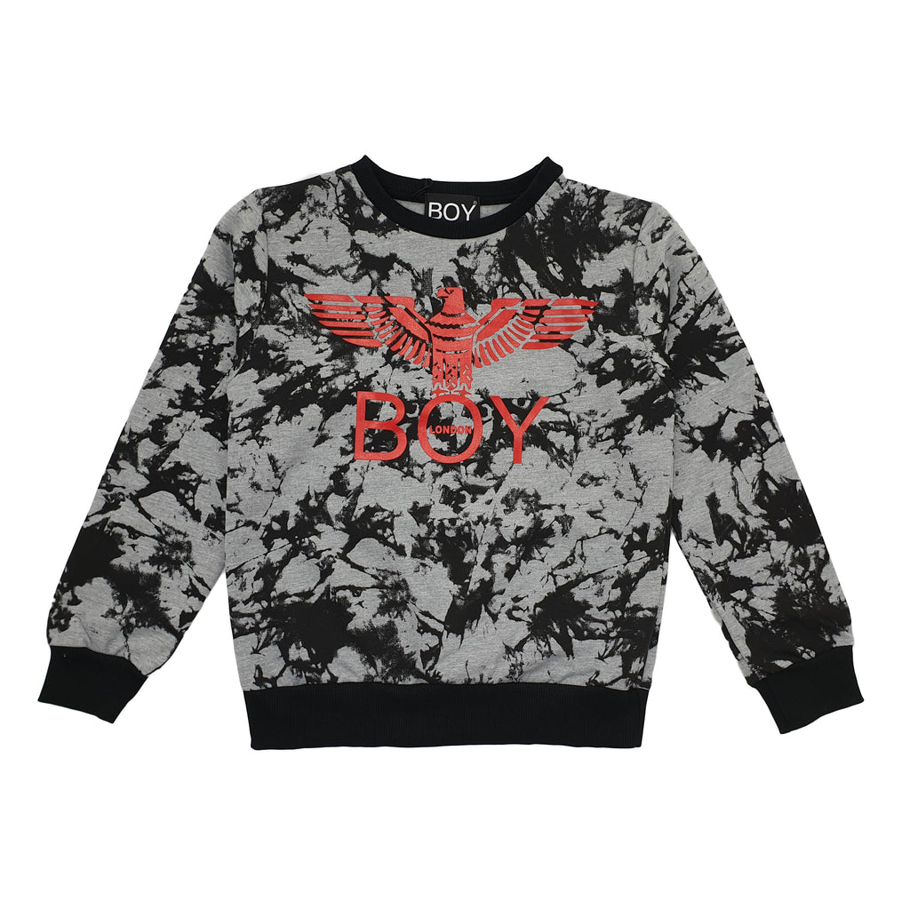 FELPA BAMBINO BOY LONDON CAMOUFLAGE CON LOGO A CONTRASTO