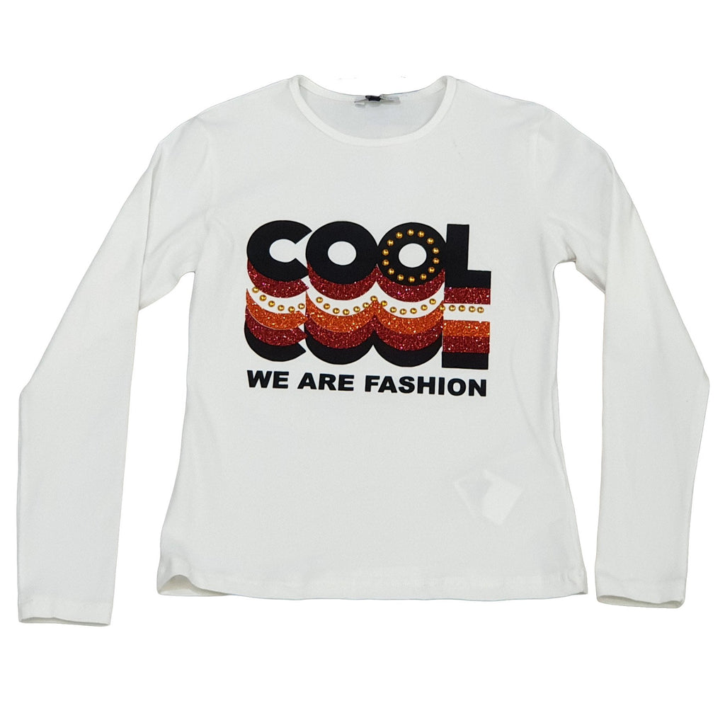 Maglia bambina in cotone caldo con stampa COOL