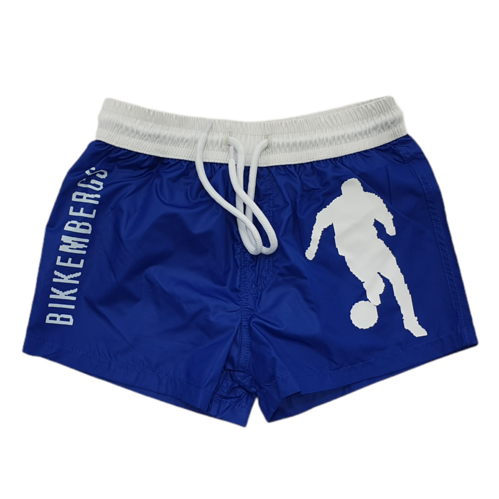Costume bambino Bikkembergs boxer azzurro e bianco