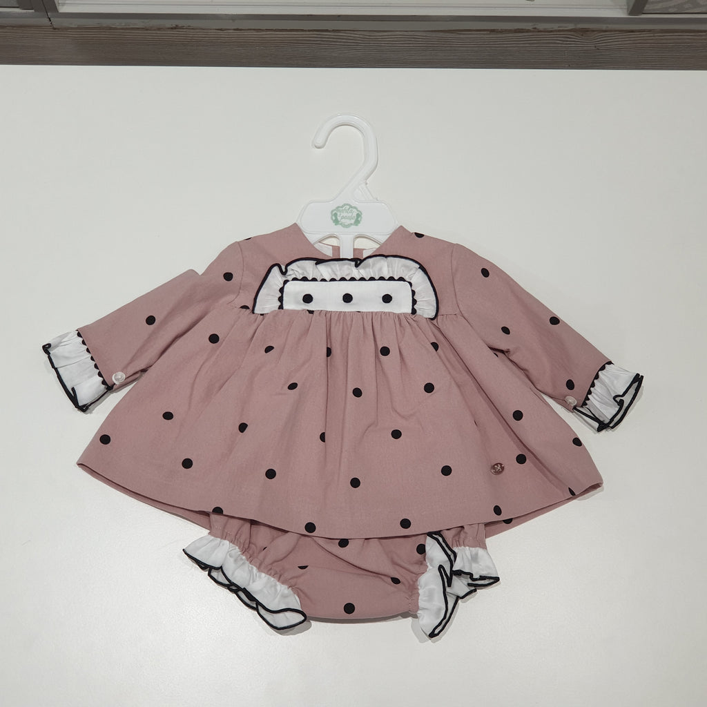 Completo neonata con stampa pois