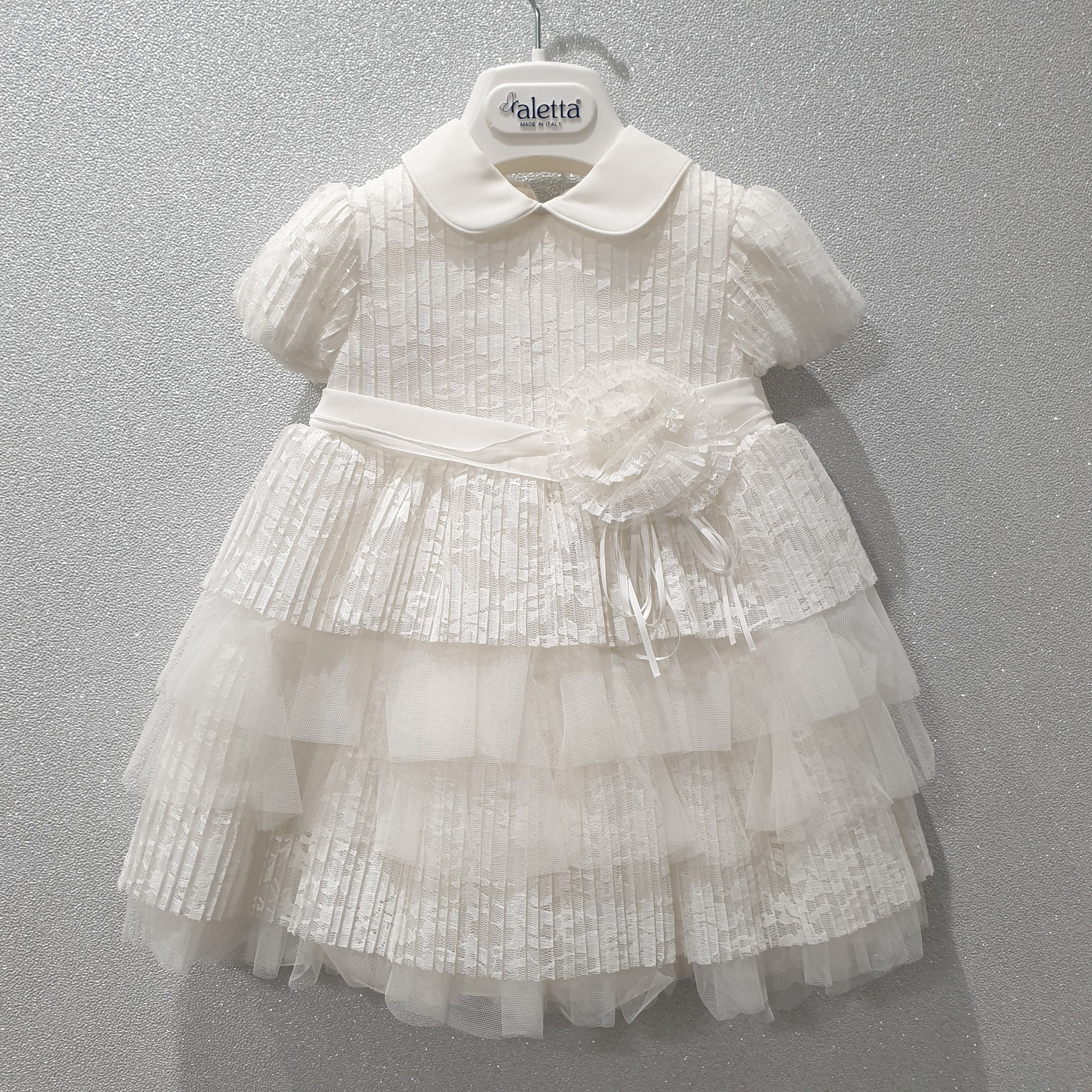 Cinda Vestito delle Neonate Battesimo del Partito Bianco 3-6 Mesi