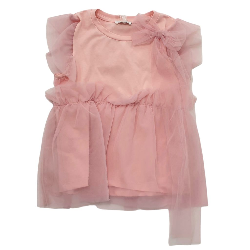 Casacca rosa in cotone e tulle