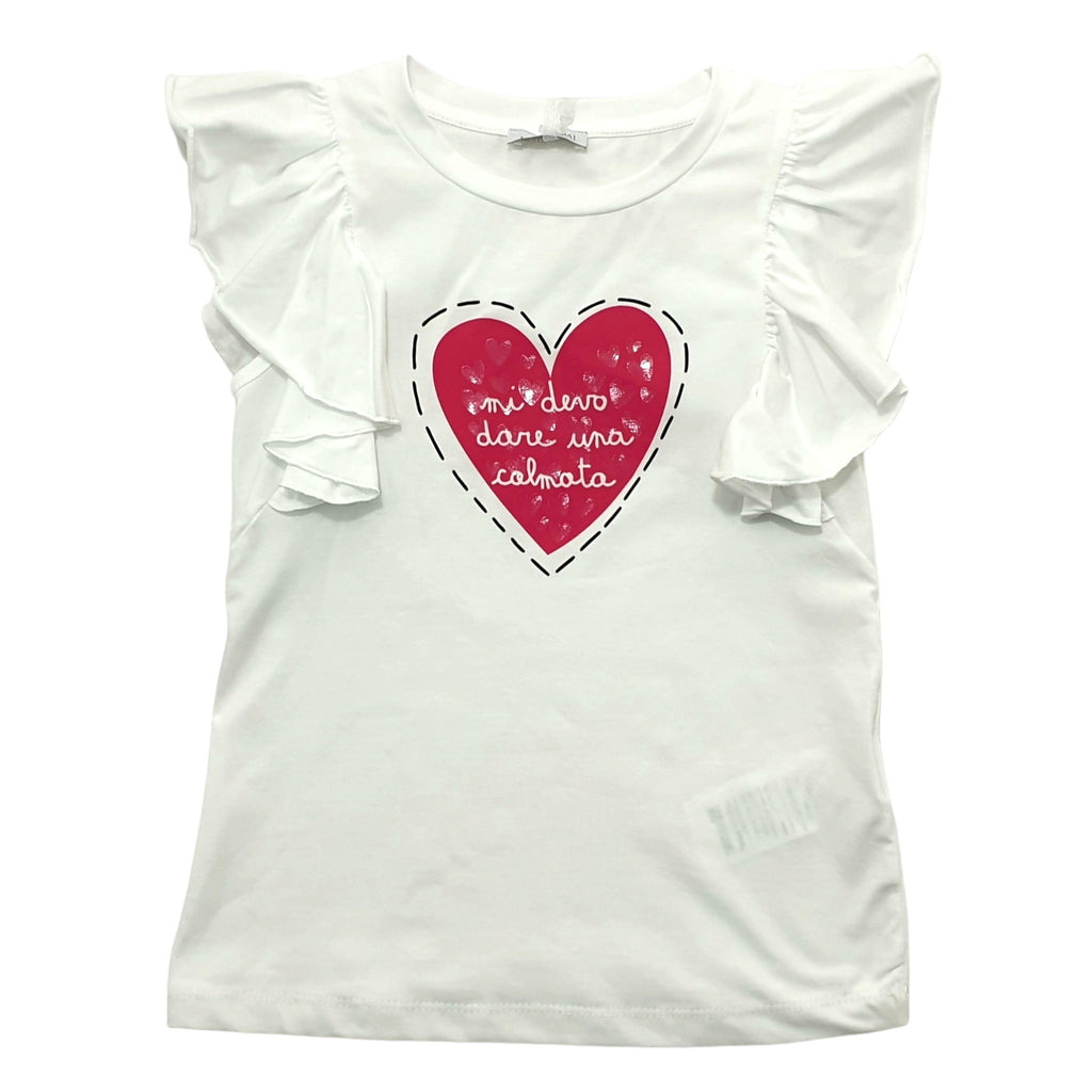 T-shirt bambina con stampa cuore