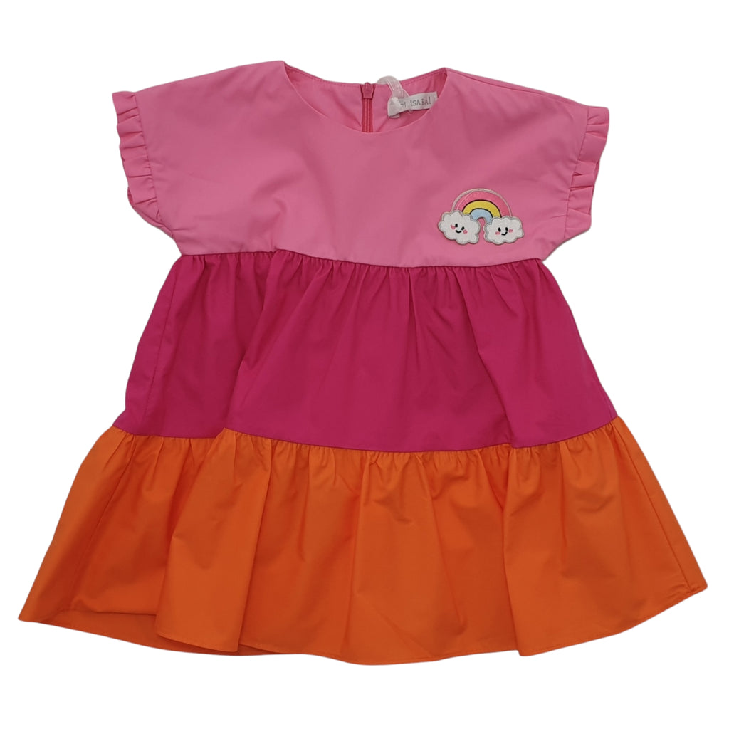 Vestito bambina 3 colori con ricamo nuvoletta